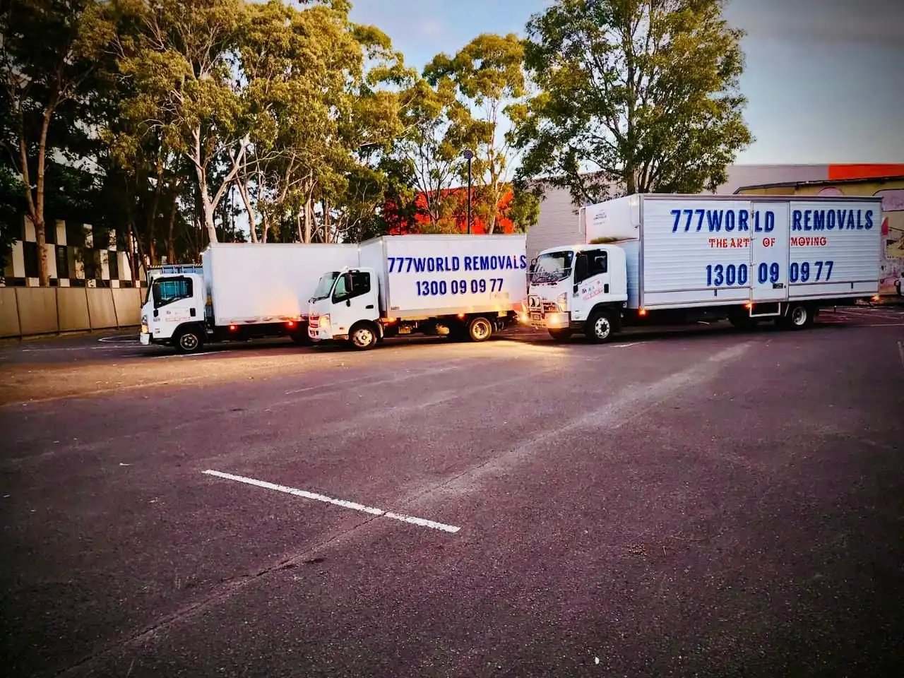 The 777 World Removals truck fleet in Wollongong